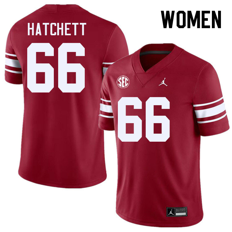 Women #66 Geirean Hatchett Oklahoma Sooners 2024 SEC Conference College Football Jerseys-Throwback